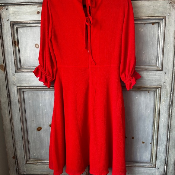 Rejina Pyo Red Crepe Dress Size 12 - Picture 7 of 11
